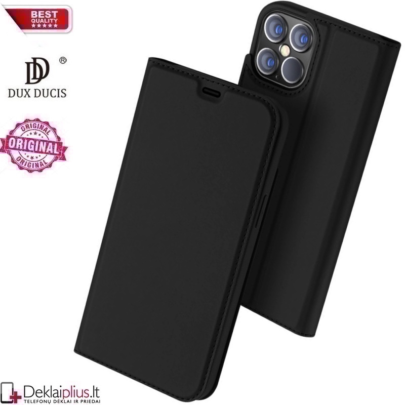 Dux Ducis dirbtinės odos atverčiamas dėklas - juodas (Apple Iphone 12 Pro Max) Dux Ducis dirbtinės odos atverčiamas dėklas - juodas (Apple Iphone 12 Pro Max)